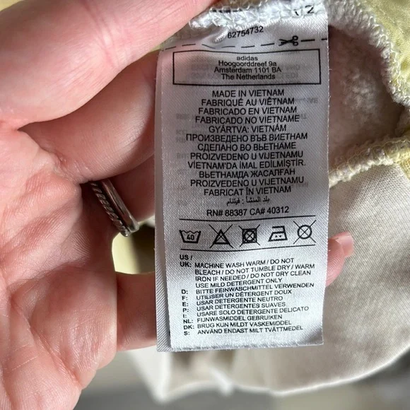 Adidas > Mint and Pastel Yellow Hoodie Oversized Extra Large - Picture 7 of 8